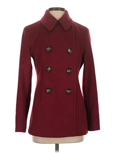 Pre-owned Calvin Klein Wool Coat In Burgundy