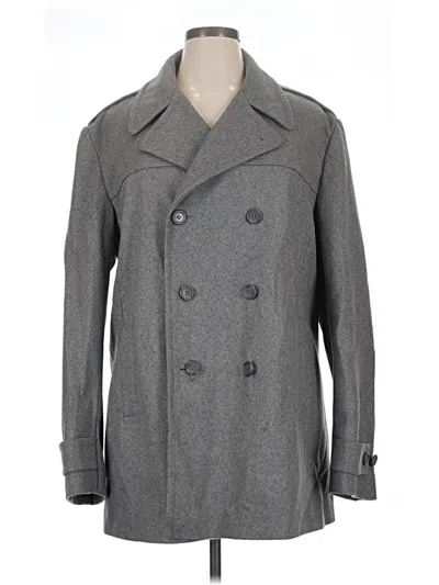 Pre-owned Calvin Klein Wool Coat In Gray