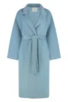 Calvin Klein Wool Coat In Light Blue