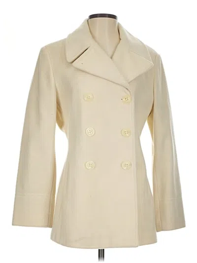 Pre-owned Calvin Klein Wool Coat In White