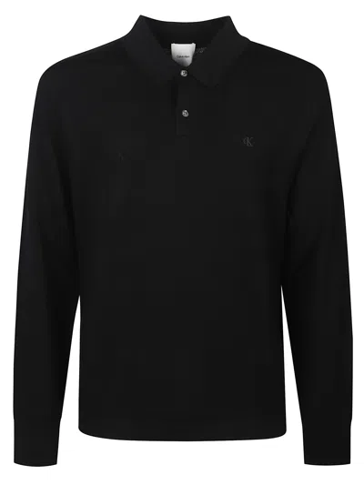 Calvin Klein Wool Crewneck Sweater In Black
