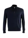 Calvin Klein Wool Crewneck Sweater Featuring Ribbed Cuffs And Hem In Blue