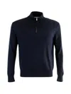 Calvin Klein Wool Crewneck Sweater Featuring Ribbed Cuffs And Hem In Blue