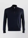 Calvin Klein Wool Crewneck Sweater Featuring Ribbed Cuffs And Hem In Blue