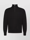 Calvin Klein Wool Crewneck Sweater With Ribbed Cuffs And Hem In Black