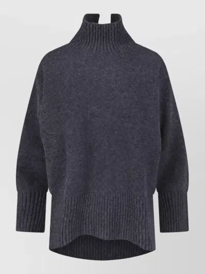 Calvin Klein Wool Crewneck Sweatshirt In Blue