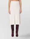 Calvin Klein Wool Flared Ribbed Skirt In White
