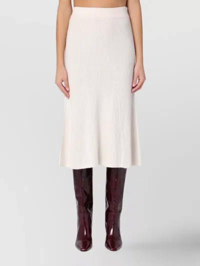 CALVIN KLEIN WOOL FLARED RIBBED SKIRT