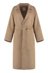 Calvin Klein Wool Long Coat In Beige