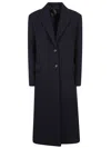 Calvin Klein Tailored Long Coat With Classic Notch Lapel And Silhouette In Blue