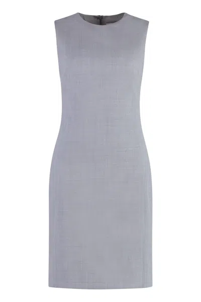 Calvin Klein Wool Sheath Dress In Grey