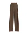 Calvin Klein Wool Wide-legged Casual Trousers In Green