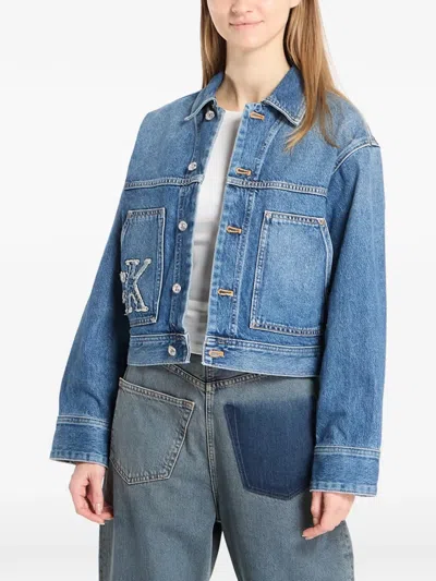 Calvin Klein Workwear Logo-appliqué Denim Jacket In Blue