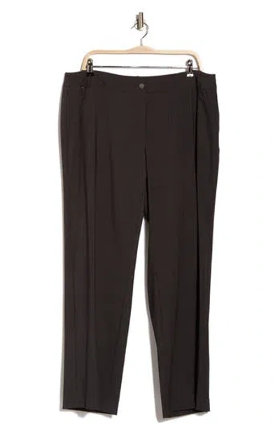 Calvin Klein Woven Flat Front Pants In Charcoal