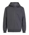 Calvin Klein Woven Tab Zip-up Track Jacket In Black