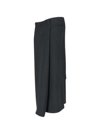 Calvin Klein Wrap-style Logo-patch Skirt In Black