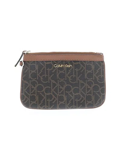 Pre-owned Calvin Klein Wristlet In Brown