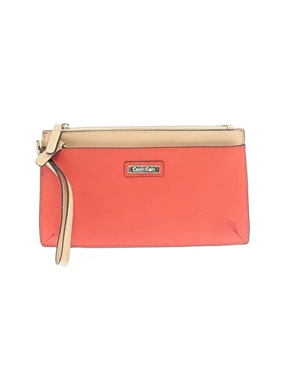 Pre-owned Calvin Klein Wristlet In Orange