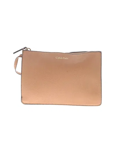 Pre-owned Calvin Klein Wristlet In Tan