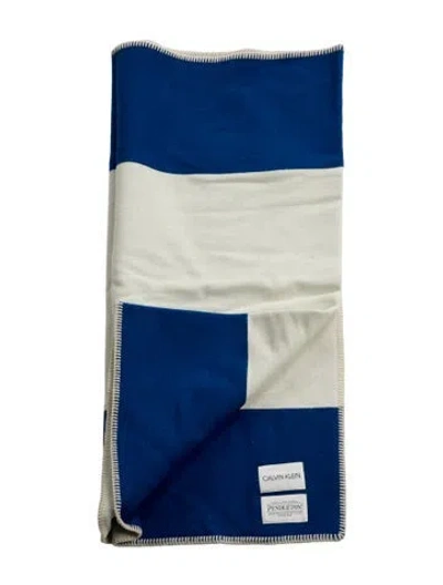 Pre-owned Calvin Klein X Pendleton Wool-blend Saddle Blanket In Blue