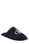 Calvin Klein Men's Xenith Round Toe Slip-on Slippers In Black/white