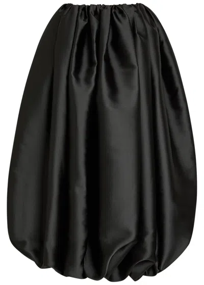 Calvin Klein Yael Gathered Satin-crepe Maxi Skirt In Black