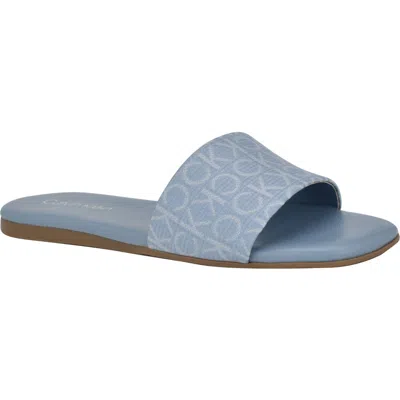 Calvin Klein Yasmine Slide Sandal In Light Blue