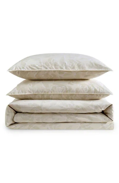 Calvin Klein Yellow Leaves 200 Thread Count Cotton Comforter & Shams Set In Neutral