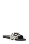 Calvin Klein Yides Womens Logo Textured Slide Sandals In Black01