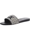 Calvin Klein Yides Womens Logo Textured Slide Sandals In Black
