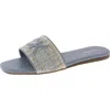 Calvin Klein Yides Womens Logo Textured Slide Sandals In Blue