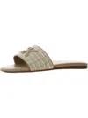 Calvin Klein Yides Womens Logo Textured Slide Sandals In Brown
