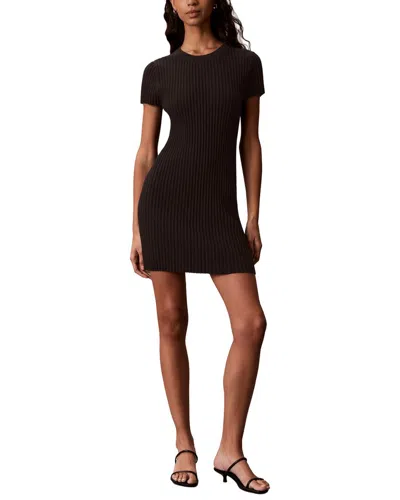 Calvin Klein Zigzag Rib Mini Dress In Neutral
