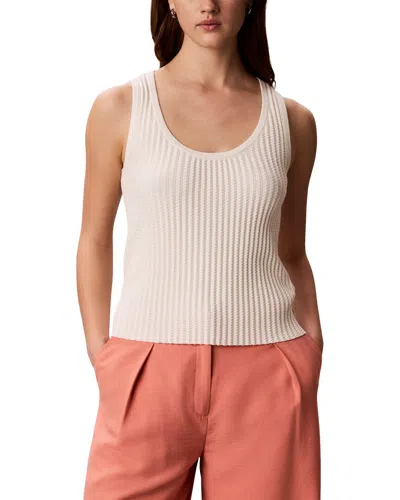 Calvin Klein Zigzag Rib Tank In Neutral