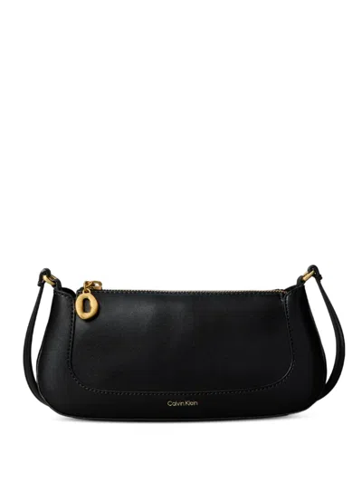Calvin Klein Zip-charm Shoulder Bag In Black