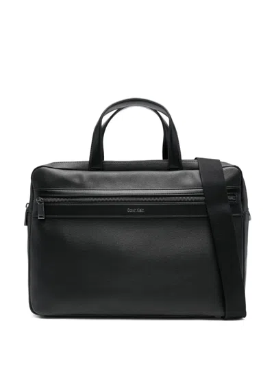 Calvin Klein Zip Commuter Briefcase In Black