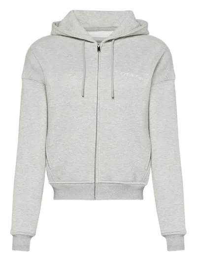 Calvin Klein Zip-fastening Lounge Hoodie In Gray