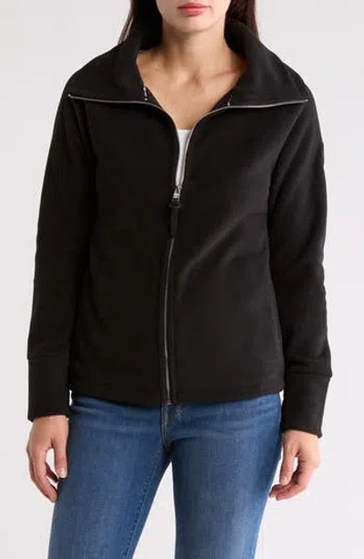 Calvin Klein Zip Fleece Jacket In Black