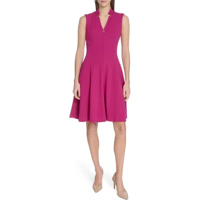 Calvin Klein Zip Front A-line Dress In Pink