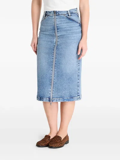 Calvin Klein Zip-front Skirt In Blue
