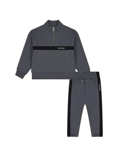Calvin Klein Kids' Zip Logo Tracksuit In Blue