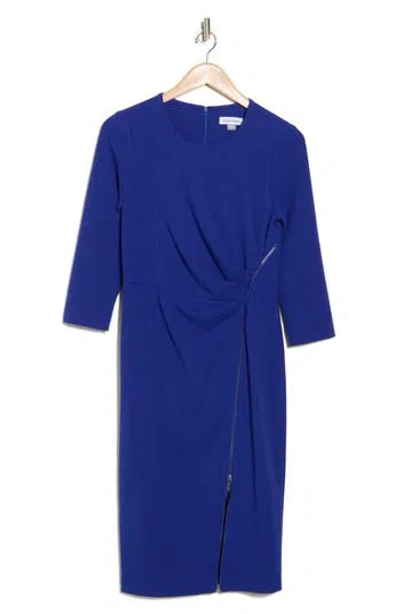 Calvin Klein Zip Sheath Dress In Ultramarine