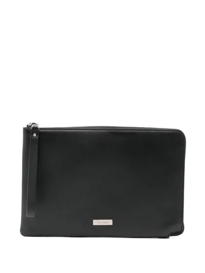 Calvin Klein Zip Shoulder Bag In Black