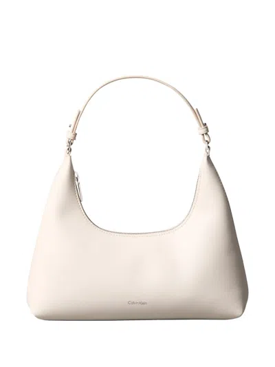 Calvin Klein Zip Shoulder Bag In White