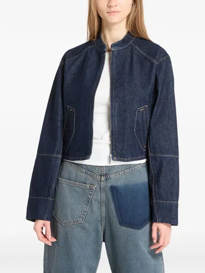 Calvin Klein Zip-up Denim Jacket In Multi