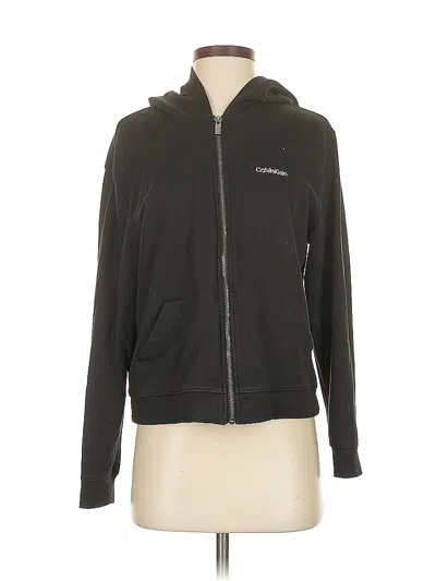 Pre-owned Calvin Klein Zip Up Hoodie In Black