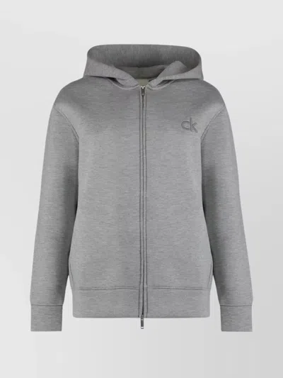 Calvin Klein Zip-up Hoodie With Hood And Pockets