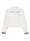 Calvin Klein Zip-up Ribbed Sweatshirt In White