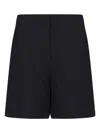 Calvin Klein Wide Lyocell Linen Shorts In Black
