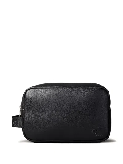 Calvin Klein Zip Wash Bag In Black